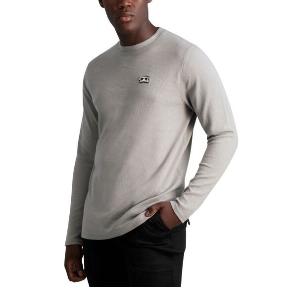 Karl Lagerfeld Paris Men's Thermal Crewneck Shirt - Gray XL - Picture 1 of 5